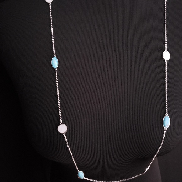 LOFT Turquoise & Mother-of-Pearl Necklace - Picture 1 of 7